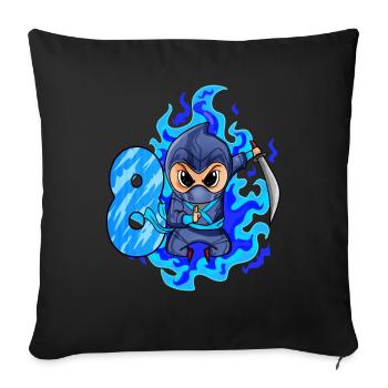 8. Geburtstag Junge 8 Jahre alt Ninja - Sofakissenbezug 45 x 45 cm - Schwarz - Vorne