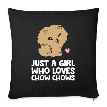 Juste une fille qui aime Chow Chows - Housse de coussin décorative 45 x 45 cm - noir - Devant