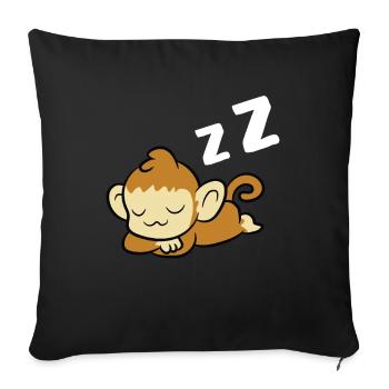 Sleeping Monkey Pyjama Lazy Monkey - Sofa pillowcase 17,3'' x 17,3'' (45 x 45 cm) - black - Front