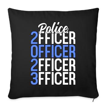 Proud Police Officer Academy Graduation Thin Blue - Sofa pillowcase 17,3'' x 17,3'' (45 x 45 cm) - black - Front