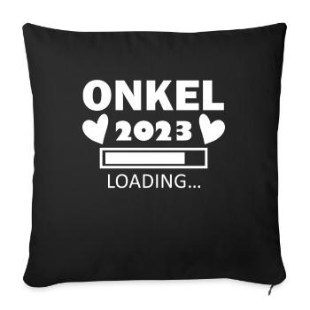 Onkel 2023 - Onkel werden - Onkel loading 2023 - Sofakissenbezug 45 x 45 cm - Schwarz - Vorne