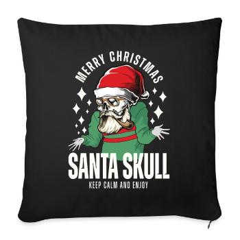 Nikolaus Skull Design de Noël - Housse de coussin décorative 45 x 45 cm - noir - Devant