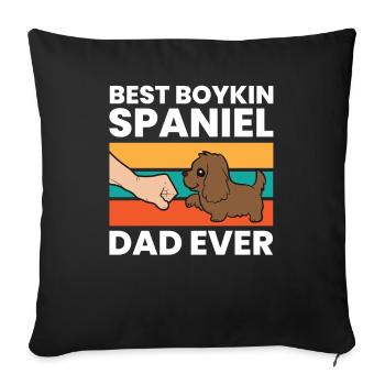 Meilleur papa Boykin Spaniel de tous les temps - Housse de coussin décorative 45 x 45 cm - noir - Devant