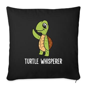 Funny Turtle Lover Turtle Whisperer - Sofa pillowcase 17,3'' x 17,3'' (45 x 45 cm) - black - Front