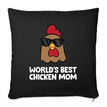 Chicken owner Mama World's Best Chicken Mom - Housse de coussin décorative 45 x 45 cm - noir - Devant