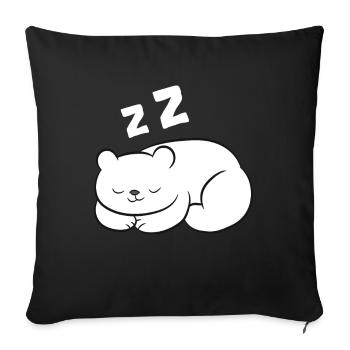 Ours polaire endormi Ours polaire arctique fatigué - Housse de coussin décorative 45 x 45 cm - noir - Devant