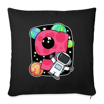 9e anniversaire 9 ans jeune astronaute de l’espace - Housse de coussin décorative 45 x 45 cm - noir - Devant