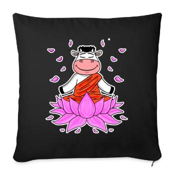 Yoga Cow - Sofa pillowcase 17,3'' x 17,3'' (45 x 45 cm) - black - Front