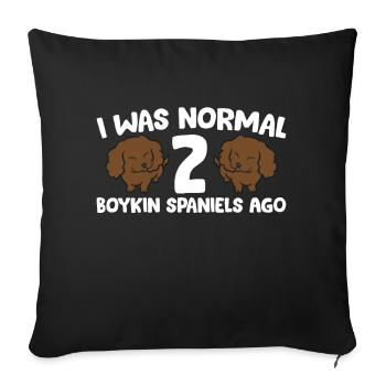 Boykin Spaniel Propriétaire I Était normal 2 Boykin - Housse de coussin décorative 45 x 45 cm - noir - Devant