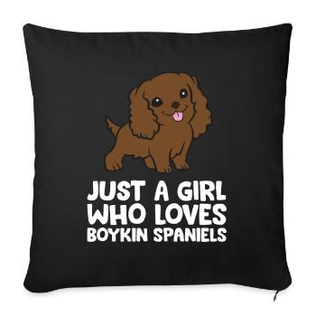 Juste une fille qui aime les épagneuls Boykin - Housse de coussin décorative 45 x 45 cm - noir - Devant