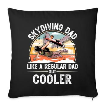 Parachute parachutiste parachutiste - Housse de coussin décorative 45 x 45 cm - noir - Devant