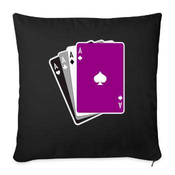Drapeau des cartes asexuées - Housse de coussin décorative 45 x 45 cm - noir - Devant