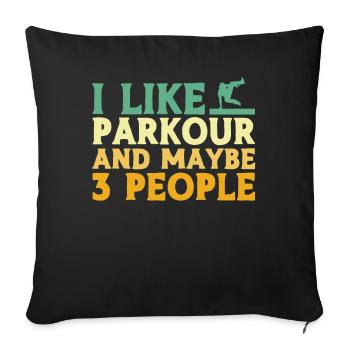 Parkour Gift Freerunning Parkour Runner - Sofa pillowcase 17,3'' x 17,3'' (45 x 45 cm) - black - Front