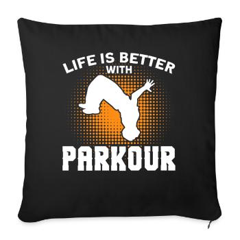 Parkour Gift Freerunning Parkour Runner - Sofa pillowcase 17,3'' x 17,3'' (45 x 45 cm) - black - Front