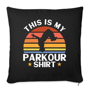 Parkour Gift Freerunning Parkour Runner - Sofa pillowcase 17,3'' x 17,3'' (45 x 45 cm) - black - Front