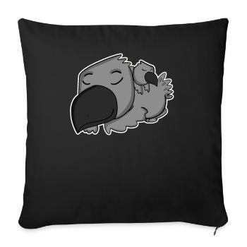 Corneille avec bébé corbeau - Famille - Housse de coussin décorative 45 x 45 cm - noir - Devant