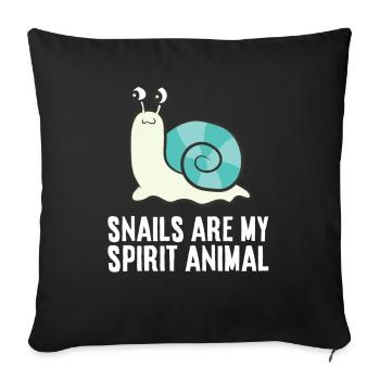 Snails Are My Spirit Animal Kawaii Snail - Sofa pillowcase 17,3'' x 17,3'' (45 x 45 cm) - black - Front