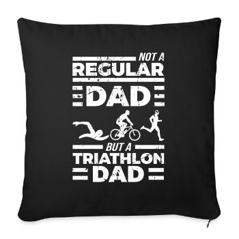 Funny Triathlon Father - Sofa pillowcase 17,3'' x 17,3'' (45 x 45 cm) - black - Front