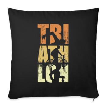 Lustiges Triathlon Event - Sofakissenbezug 45 x 45 cm - Schwarz - Vorne