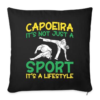 Capoeira Cadeau Brésil Arts Martiaux Capoeira - Housse de coussin décorative 45 x 45 cm - noir - Devant