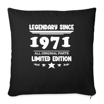 Year of construction 1971 - born 1971 - Sofa pillowcase 17,3'' x 17,3'' (45 x 45 cm) - black - Front