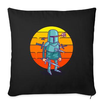 Cartoon Knight Sunset - Housse de coussin décorative 45 x 45 cm - noir - Devant