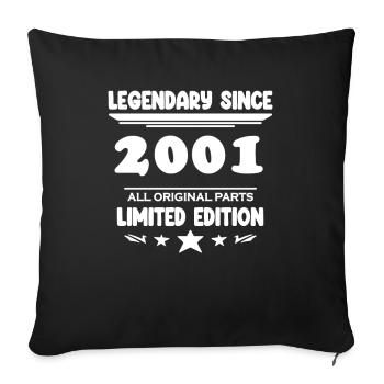 2001 - Year of construction 2001 - Born 2001 - Sofa pillowcase 17,3'' x 17,3'' (45 x 45 cm) - black - Front