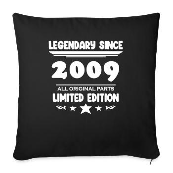 2009 - Year of construction 2009 - Vintage 2009 - Sofa pillowcase 17,3'' x 17,3'' (45 x 45 cm) - black - Front