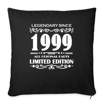 1999 - Année de construction 1999 - Né en 1999 - Housse de coussin décorative 45 x 45 cm - noir - Devant