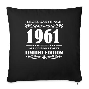 1961 - Born 1961 - Sofa pillowcase 17,3'' x 17,3'' (45 x 45 cm) - black - Front