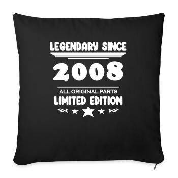 2008 - Year of construction 2008 - Vintage 2008 - Sofa pillowcase 17,3'' x 17,3'' (45 x 45 cm) - black - Front