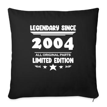 2004 - Année de construction 2004 - Né en 2004 - Housse de coussin décorative 45 x 45 cm - noir - Devant