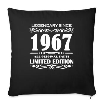1967 - Né en 1967 - Housse de coussin décorative 45 x 45 cm - noir - Devant