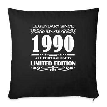 1990 - Year of construction 1990 - Born 1990 - Sofa pillowcase 17,3'' x 17,3'' (45 x 45 cm) - black - Front