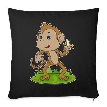 Affe Banane - Sofakissenbezug 45 x 45 cm - Schwarz - Vorne