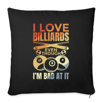 Funny billiard joke - Sofa pillowcase 17,3'' x 17,3'' (45 x 45 cm) - black - Front