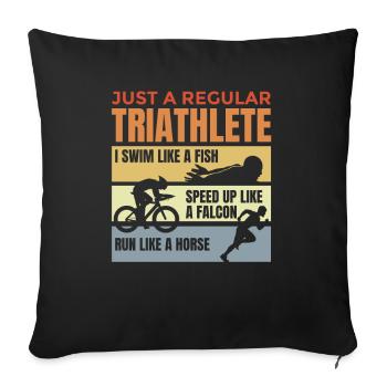 Bad triathlete - Sofa pillowcase 17,3'' x 17,3'' (45 x 45 cm) - black - Front