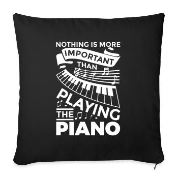 Piano Motivation - Housse de coussin décorative 45 x 45 cm - noir - Devant