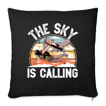 Skydiving Parachuting Parachute - Sofa pillowcase 17,3'' x 17,3'' (45 x 45 cm) - black - Front