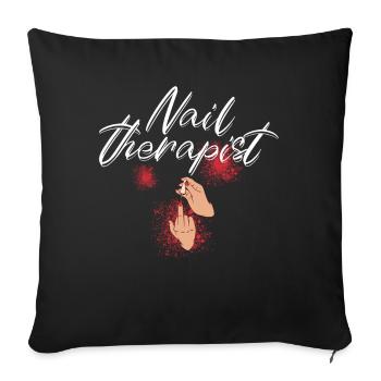 Thérapeute des ongles Drôle de nail - Housse de coussin décorative 45 x 45 cm - noir - Devant