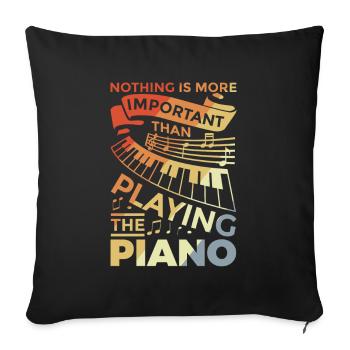 Dire de piano motivant - Housse de coussin décorative 45 x 45 cm - noir - Devant