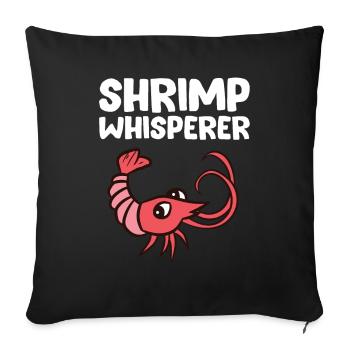 Crevettes Whisperer Fruits de mer Love Shrimps - Housse de coussin décorative 45 x 45 cm - noir - Devant