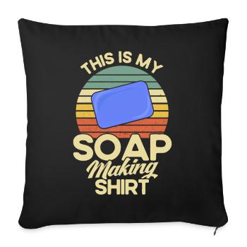 Soap Making Gift Homemade Soap Maker - Sofa pillowcase 17,3'' x 17,3'' (45 x 45 cm) - black - Front