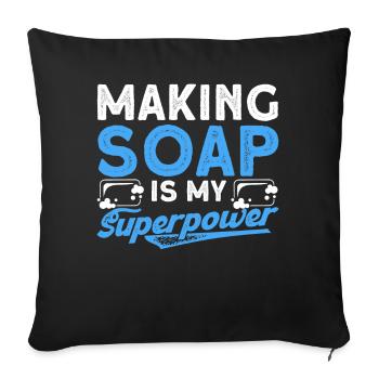 Soap Making Gift Homemade Soap Maker - Sofa pillowcase 17,3'' x 17,3'' (45 x 45 cm) - black - Front