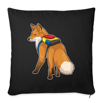 École de sac à dos Fox Student - Housse de coussin décorative 45 x 45 cm - noir - Devant