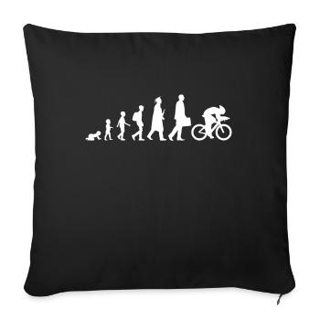 From child to cyclist - Sofa pillowcase 17,3'' x 17,3'' (45 x 45 cm) - black - Front