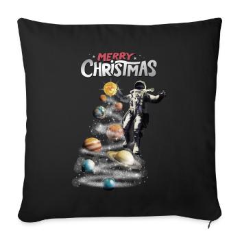 Noël dans l’espace Astronaute du système solaire - Housse de coussin décorative 45 x 45 cm - noir - Devant