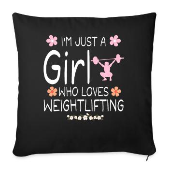 I m Just A Girl Who Loves Weightlifting - Housse de coussin décorative 45 x 45 cm - noir - Devant