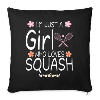 I m Just A Girl Who Loves Squash - Housse de coussin décorative 45 x 45 cm - noir - Devant
