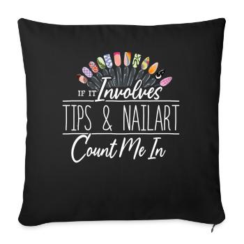 S’il s’agit de conseils et de nail art nail designer - Housse de coussin décorative 45 x 45 cm - noir - Devant